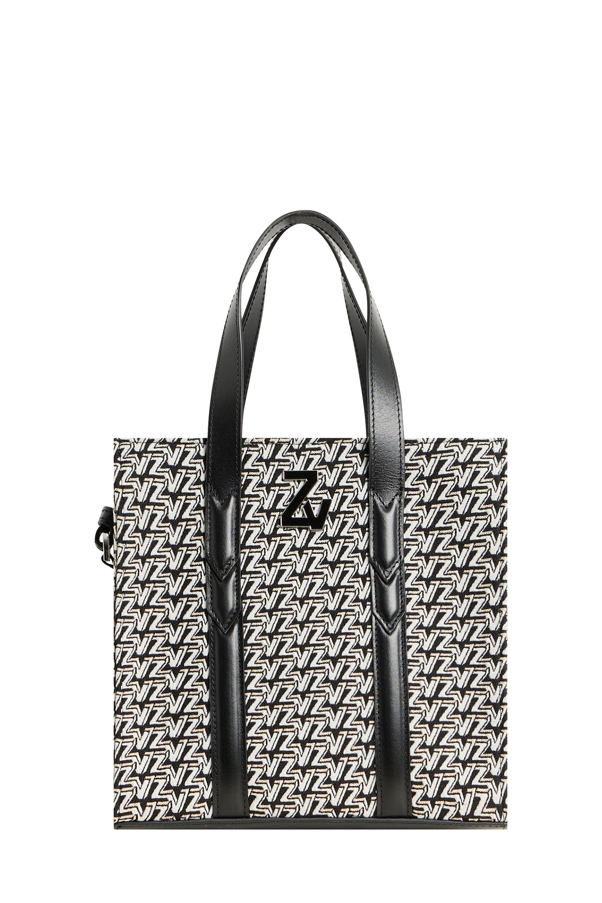 ZV Initiale Le Square tote bag in monogrammed canvas - Black Flash