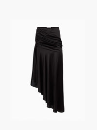 JUPE ASYMÉTRIQUE DRAPÉE EN SATIN