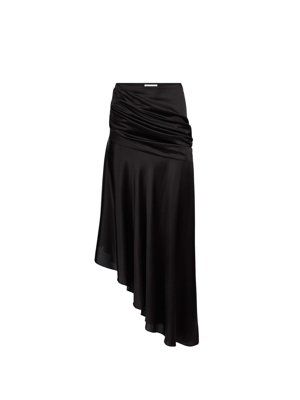 JUPE ASYMÉTRIQUE DRAPÉE EN SATIN - Noir