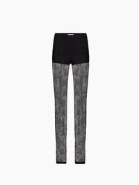 PANTALON DROIT EN LAINE NOIRE