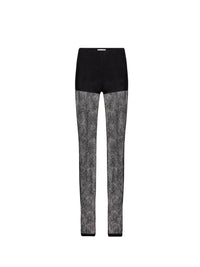 PANTALON DROIT EN LAINE NOIRE - Noir