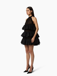 ROBE MIDI EN SATIN DOS NUS ET MANCHES LONGUES