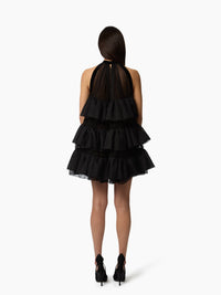 ROBE MIDI EN SATIN DOS NUS ET MANCHES LONGUES