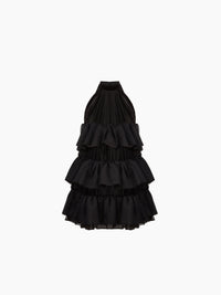 ROBE MIDI EN SATIN DOS NUS ET MANCHES LONGUES