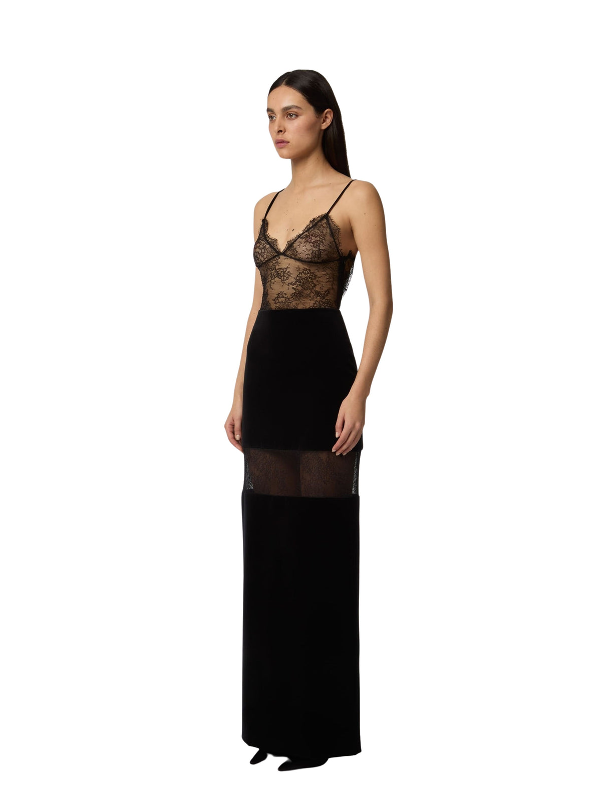 JUPE LONGUE EN VELOURS - Noir