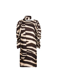 ROBE MI-LONGUE EN SATIN - Imprimé Zébré
