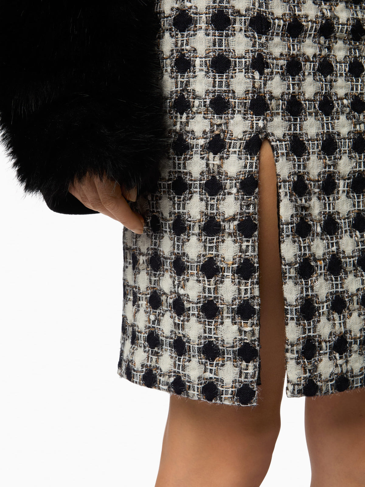MINI-JUPE EN TWEED - Noir Et Blanc