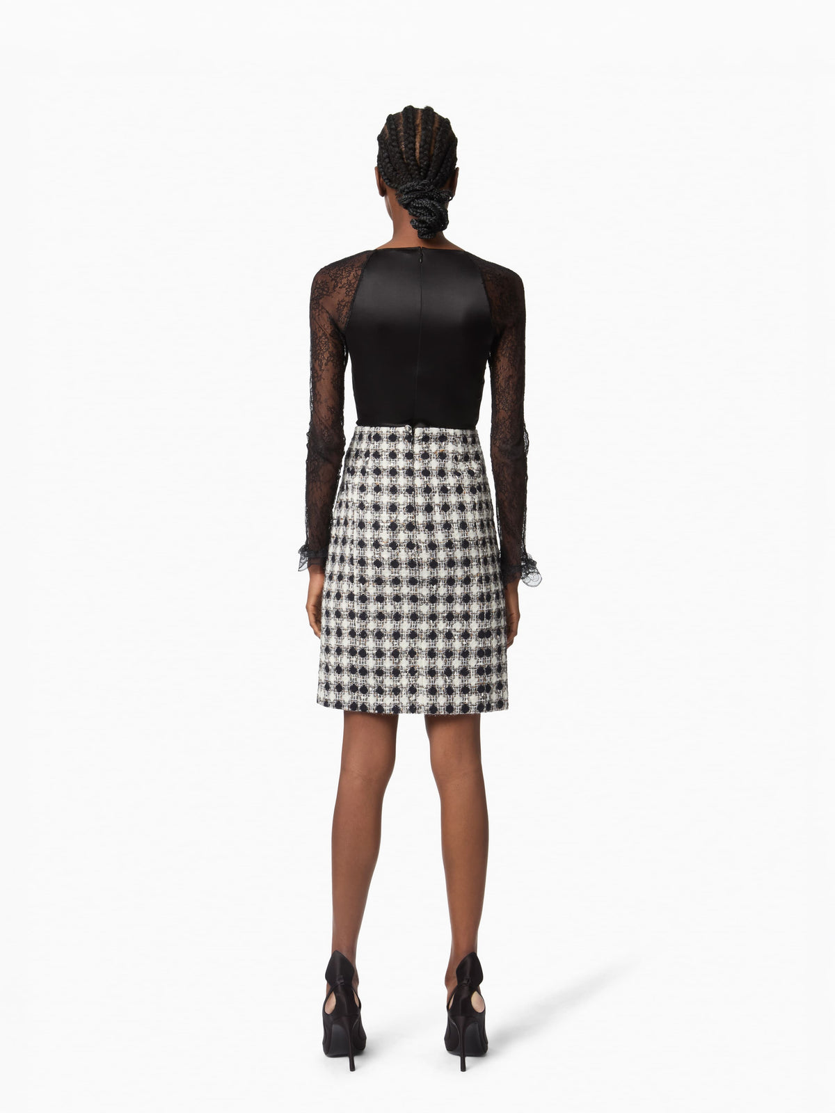 MINI-JUPE EN TWEED - Noir Et Blanc