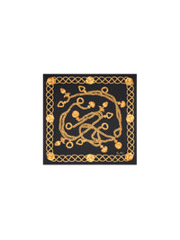 FOULARD EN SOIE À MAILLONS DE CHAÎNE - Noir