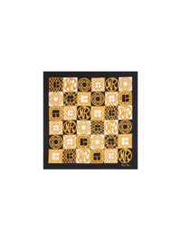 FOULARD EN SOIE À CARREAUX - Or