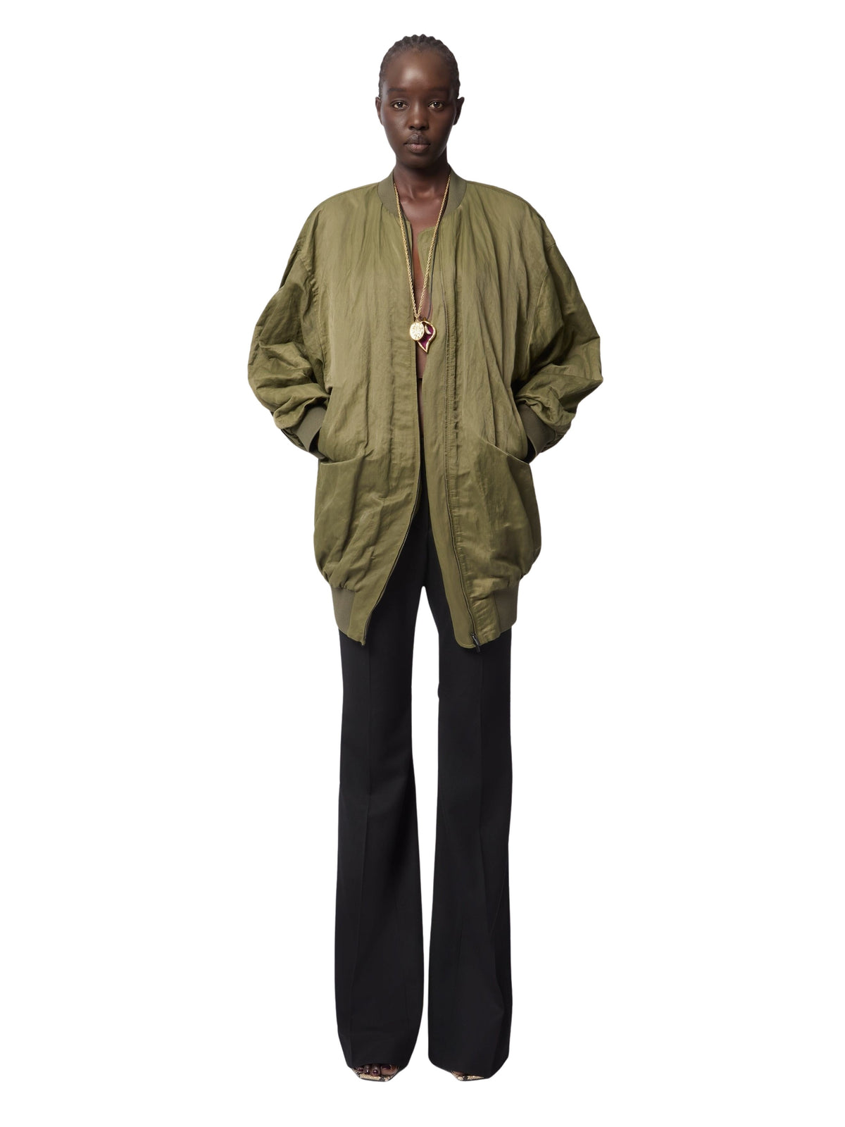 BLOUSON BOMBER WINKLER EN COTON - Kaki