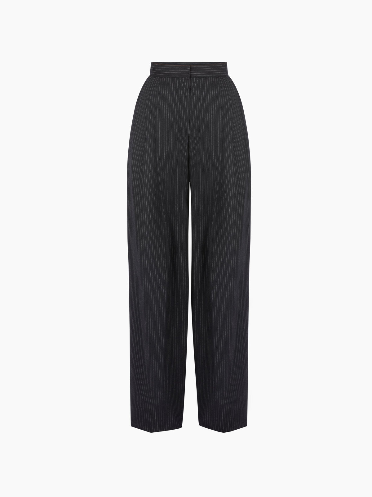 PANTALON LARGE PLISSÉ EN GABARDINE DE LAINE