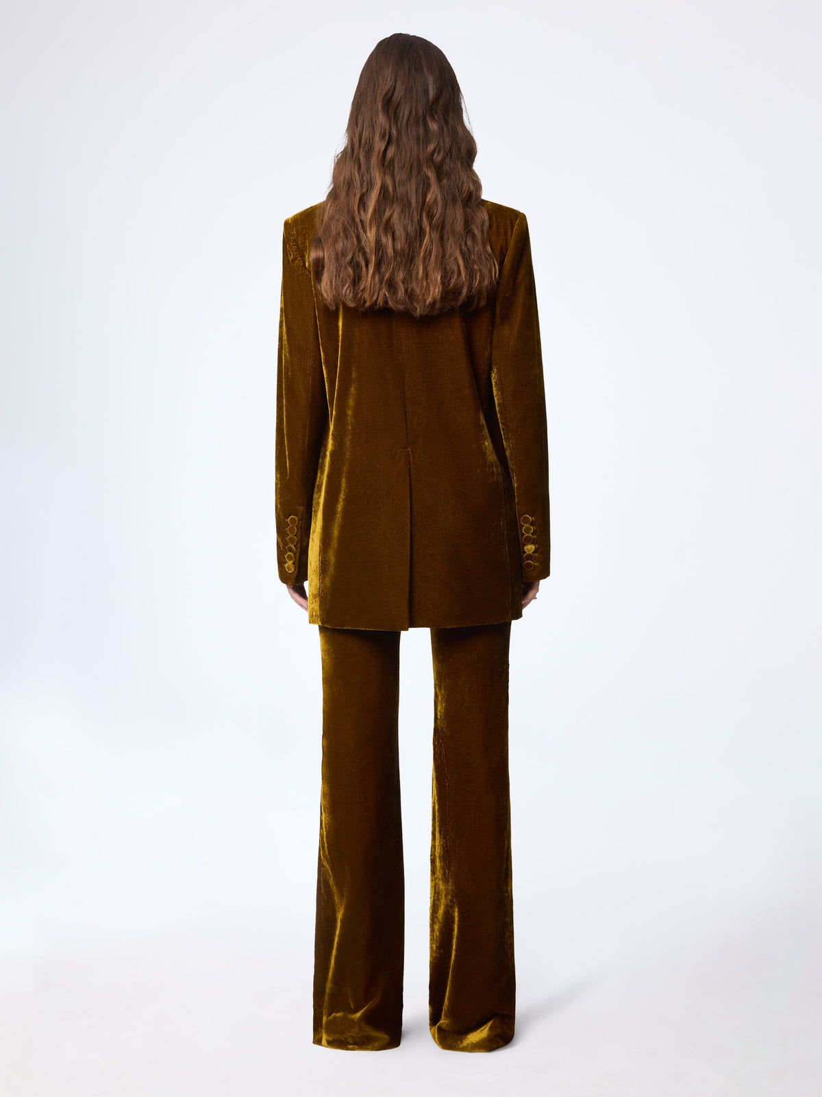 PANTALON ÉVASÉ EN VELOURS FLUIDE - Or