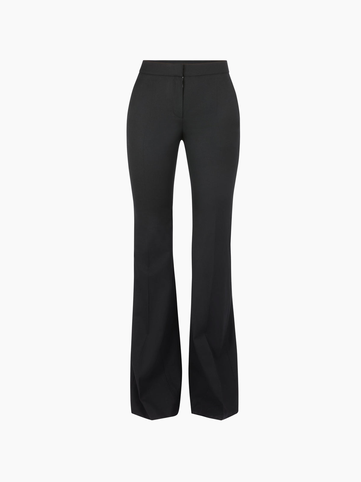 PANTALON ÉVASÉ EN GABARDINE DE LAINE AVEC DÉTAIL NŒUD - Noir
