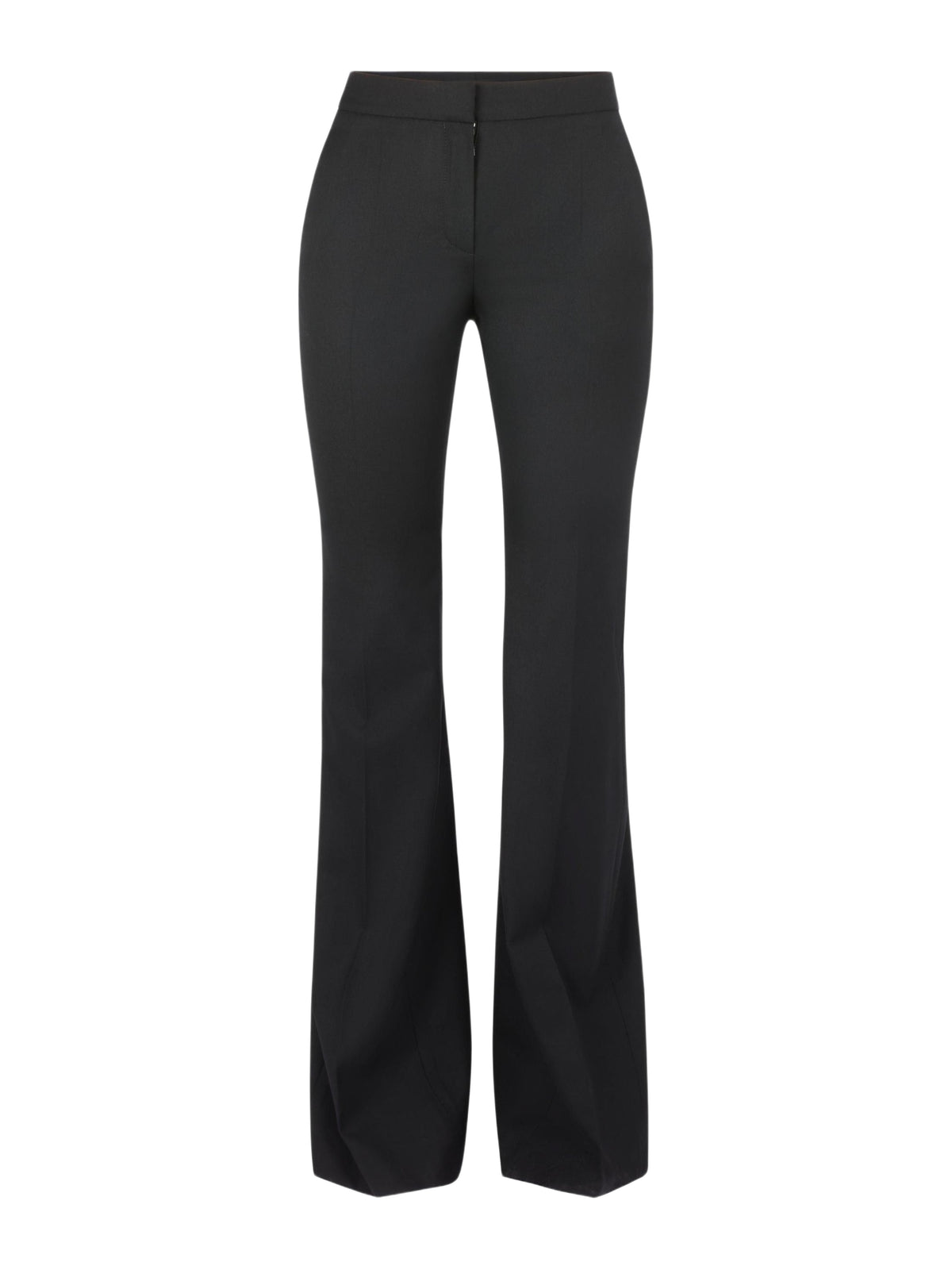 Wool flared trousers - Black