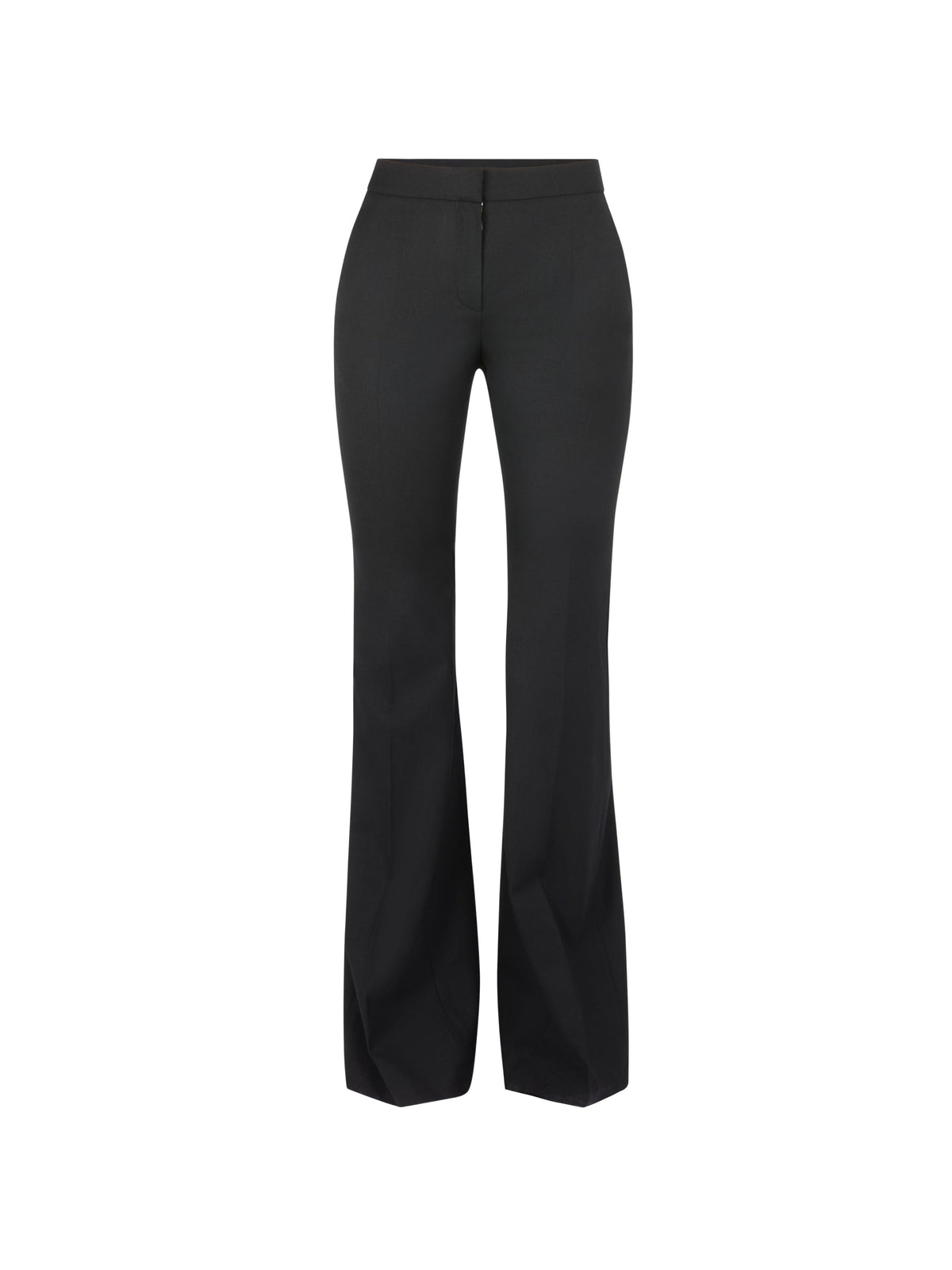 PANTALON ÉVASÉ EN GABARDINE DE LAINE AVEC DÉTAIL NŒUD - Noir