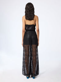 PANTALON HAREM EN SATIN DE SOIE DORÉ