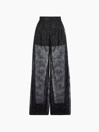 PANTALON HAREM EN SATIN DE SOIE DORÉ