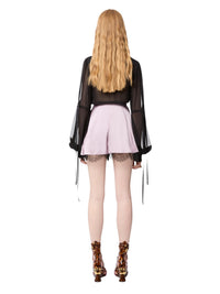 PANTALON HAREM EN MARBRE DORÉ - Mauve
