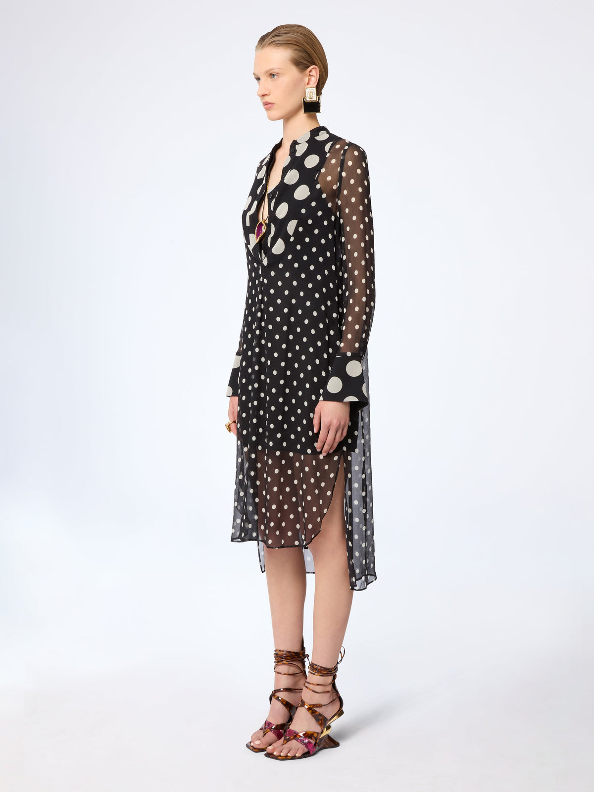 ROBE BUSTIER MINI À POIS