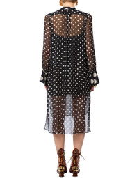 Robe courte bustier à pois en soie - Noir & Blanc