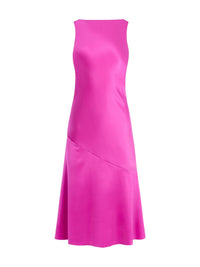 ROBE MIDI EN SOIE À POIS - Rose