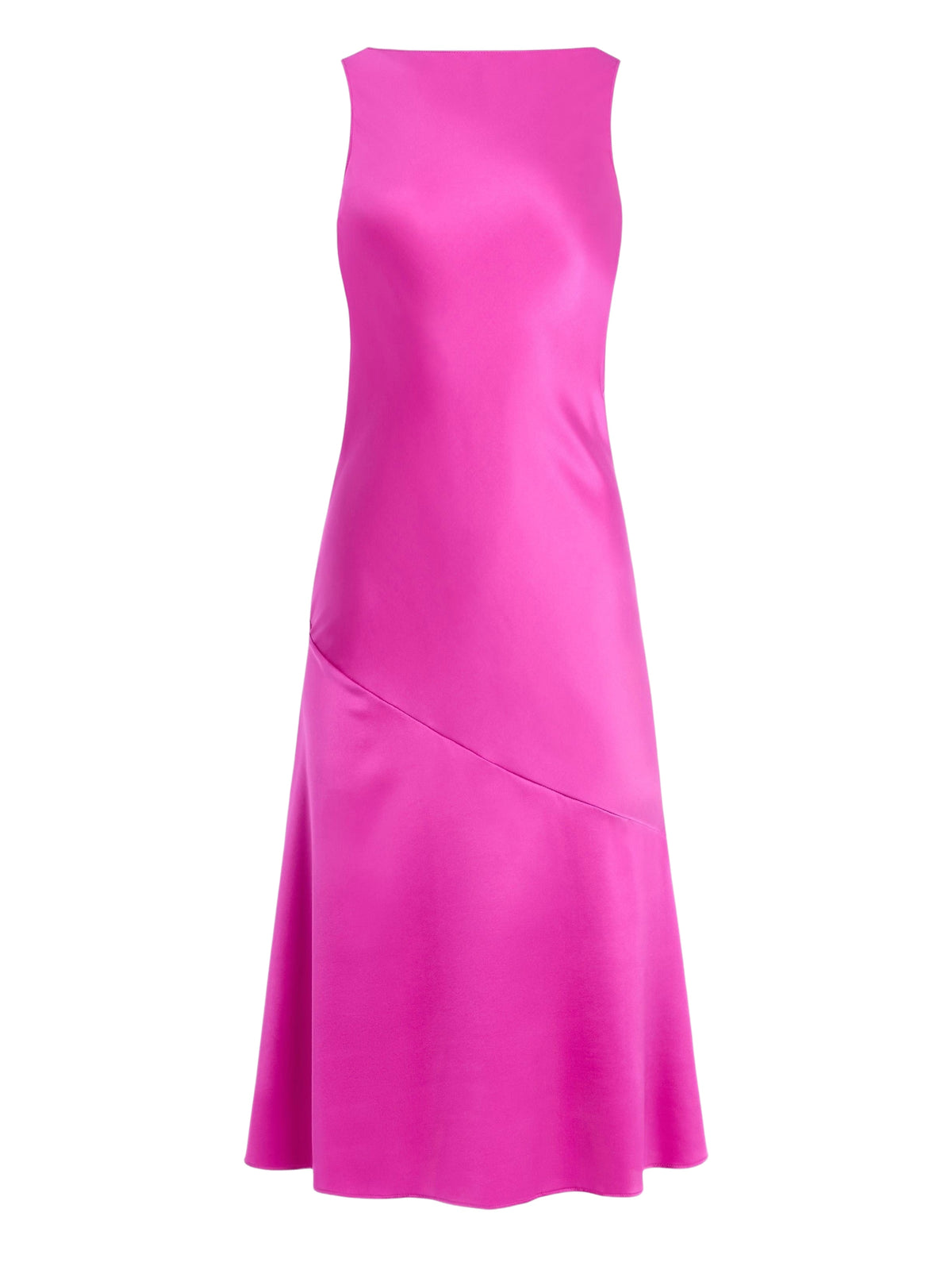 Robe midi dos nu en soie - Rose
