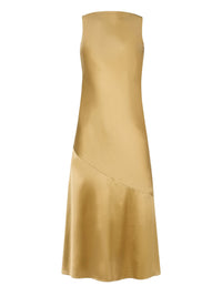 Robe midi sirène à dos nu en soie - Or