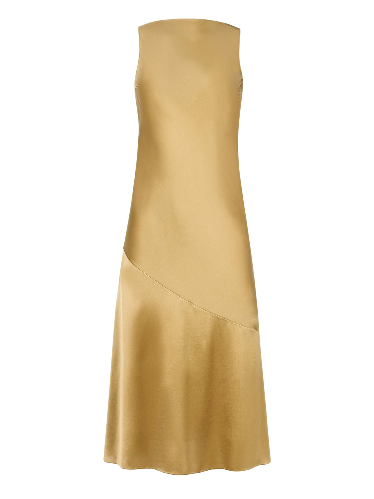 Robe midi sirène à dos nu en soie - Or