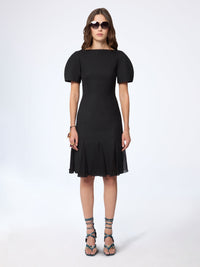 ROBE MIDI SIRÈNE DORÉE À DOS NU - Noir