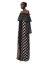 ROBE SIRÈNE AVEC EMPIÈCEMENTS EN DENTELLE - Pois