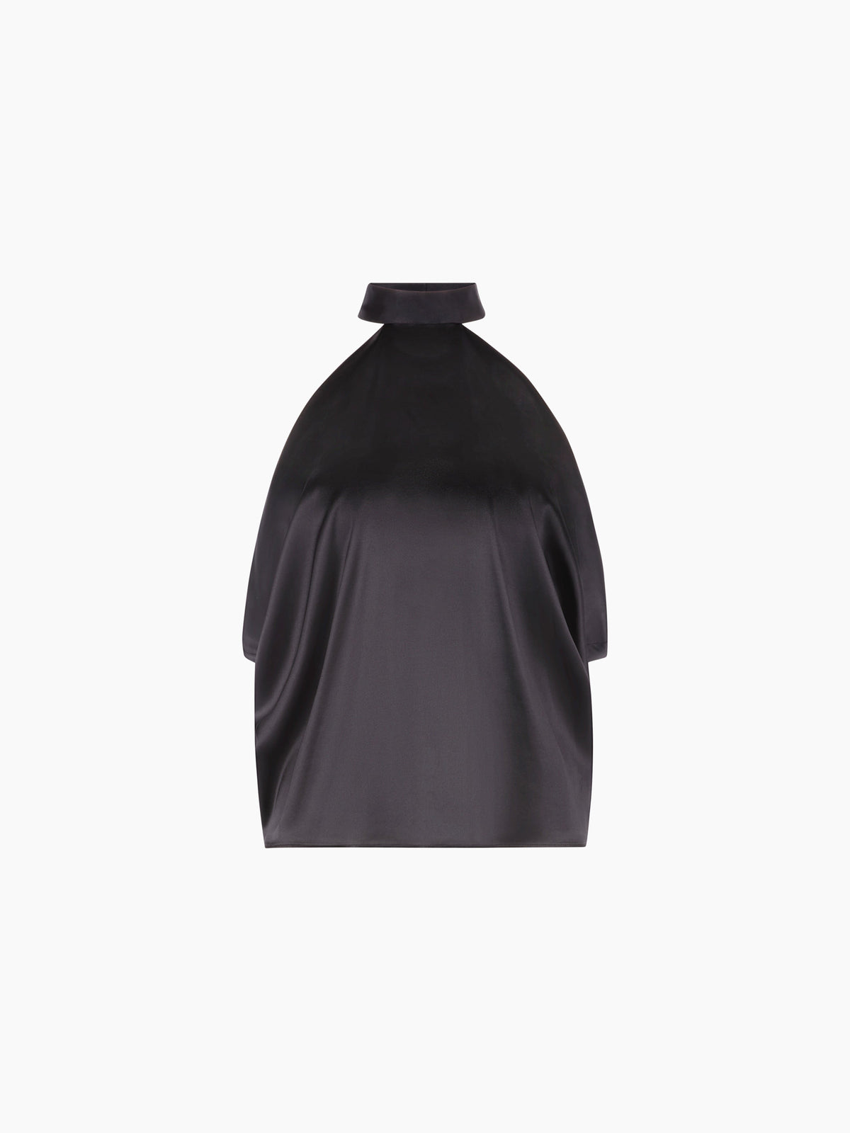 HAUT EN SATIN DE SOIE DORÉ À COL HALTER