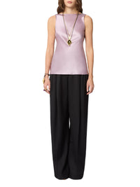 Sleeveless backless silk blouse - Mauve