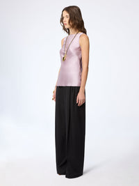 CHEMISE EN SATIN À POIS AVEC POIGNETS ÉVASÉS