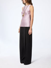 Sleeveless backless silk blouse - Mauve