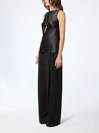 Silk backless blouse - Black