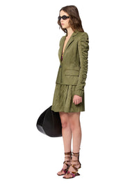 BLAZER EN CRÊPE SATIN - Kaki