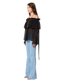 PANTALON ÉVASÉ EN JEAN - Bleu Denim