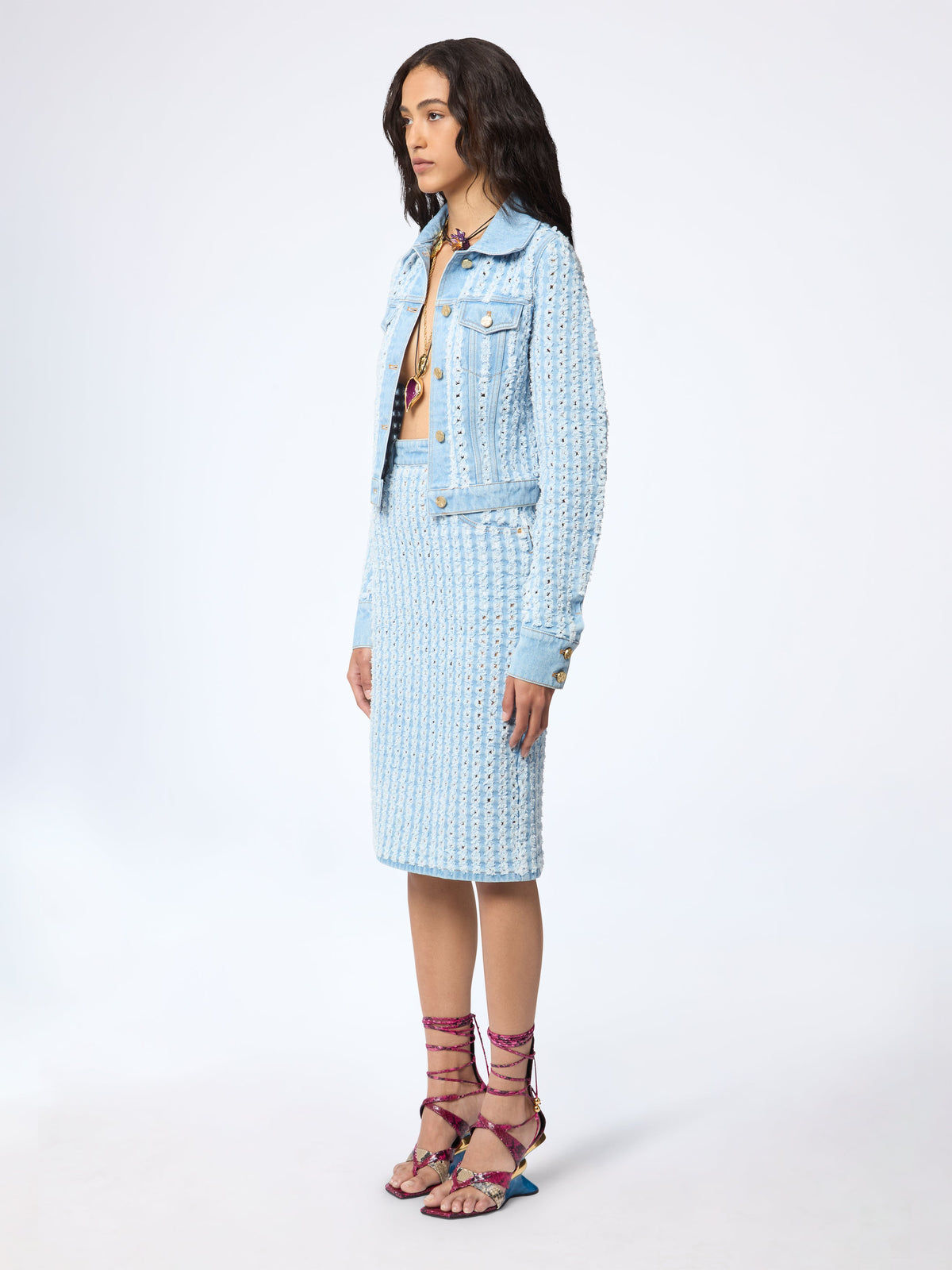 JUPE MIDI EN JEAN