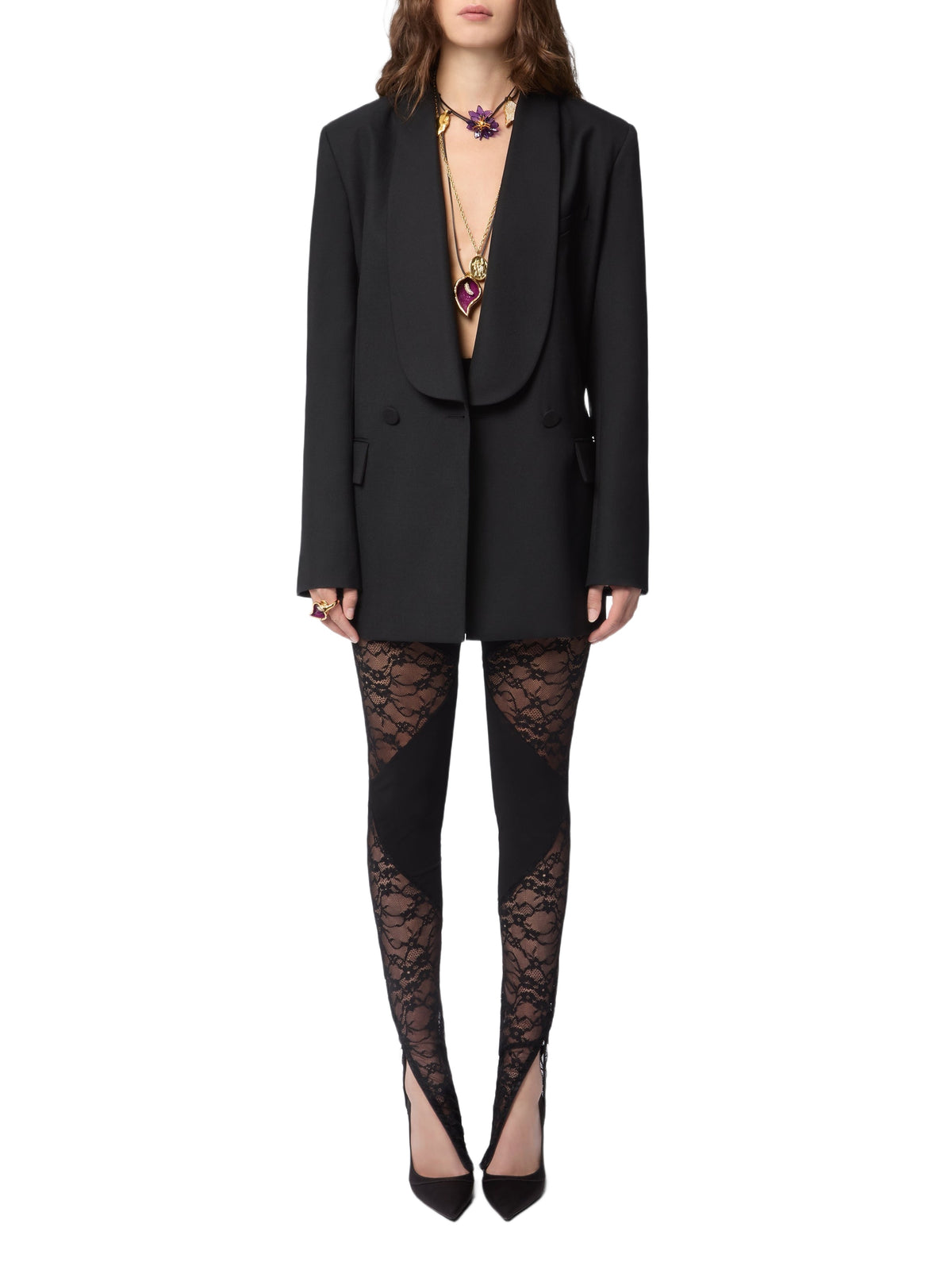 Denim flared trousers - Black