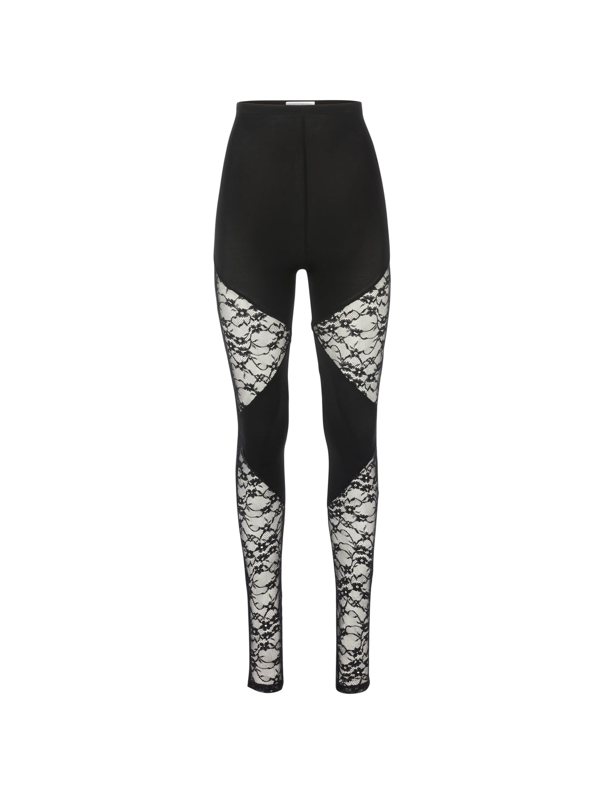 LEGGINGS PATCHWORK AVEC EMPIÈCEMENTS EN DENTELLE - Noir