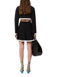 Cropped cardigan with contrast detail - Black