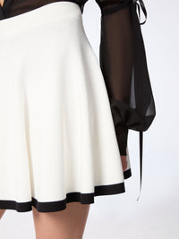 JUPE MI-LONGUE EN MAILLE - Blanc