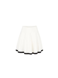 JUPE MI-LONGUE EN MAILLE - Blanc