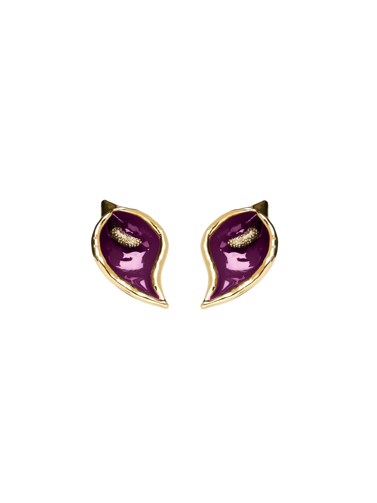 BOUCLES D’OREILLES À CLIP EN FORME DE FLEUR DE CALLA VIOLETTE - Violet