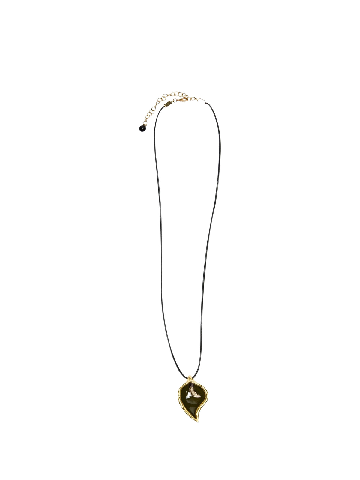 Collier Fleur de calla en laiton - Kaki
