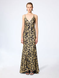 ROBE MIDI EN SATIN À POIS