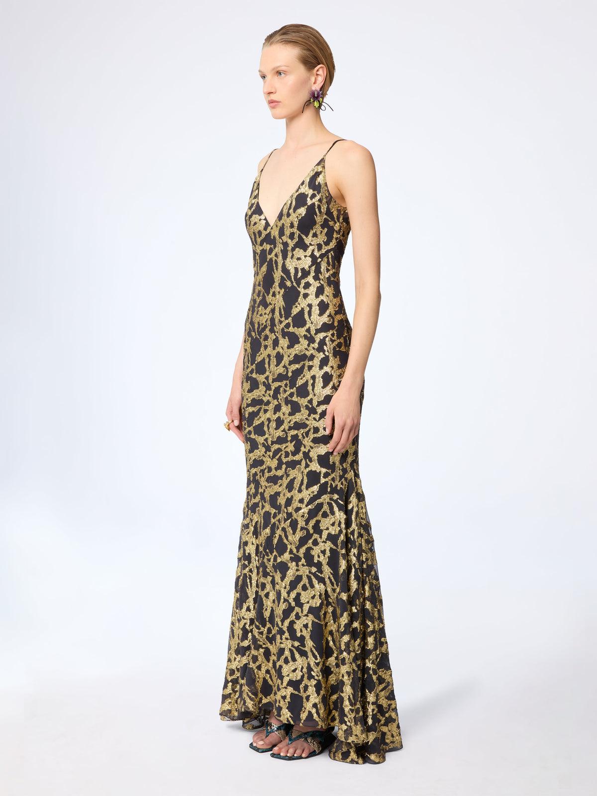 ROBE MIDI EN SATIN À POIS