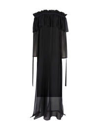 ROBE PÉPLUM MIDI - Noir