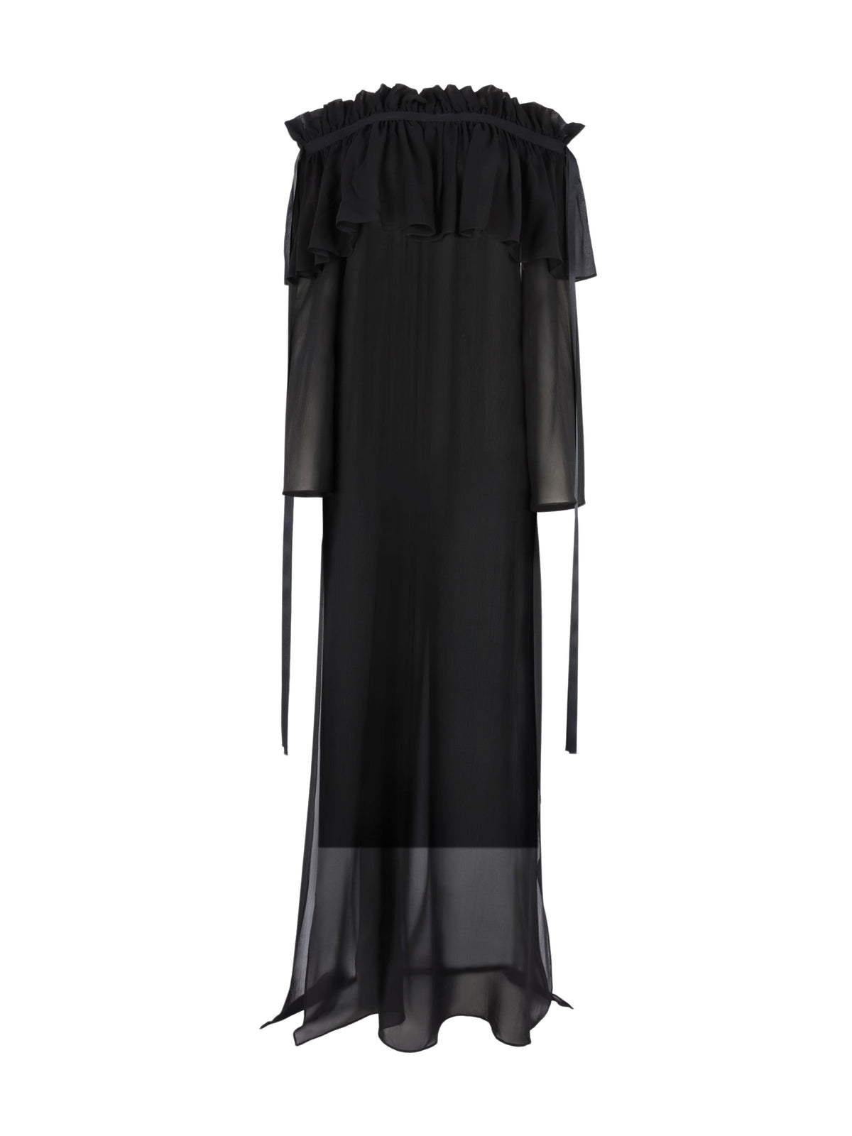 ROBE PÉPLUM MIDI - Noir